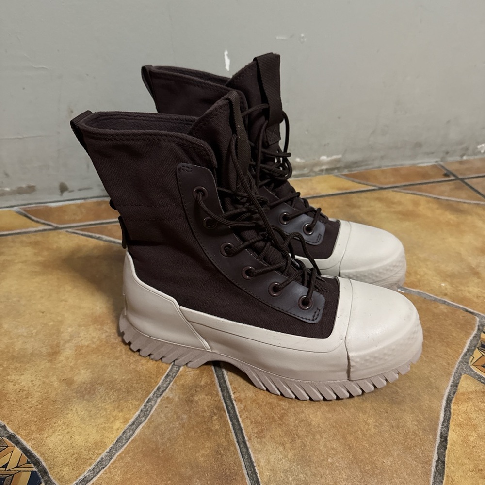 Converse Brown and Cream High-Top Boots